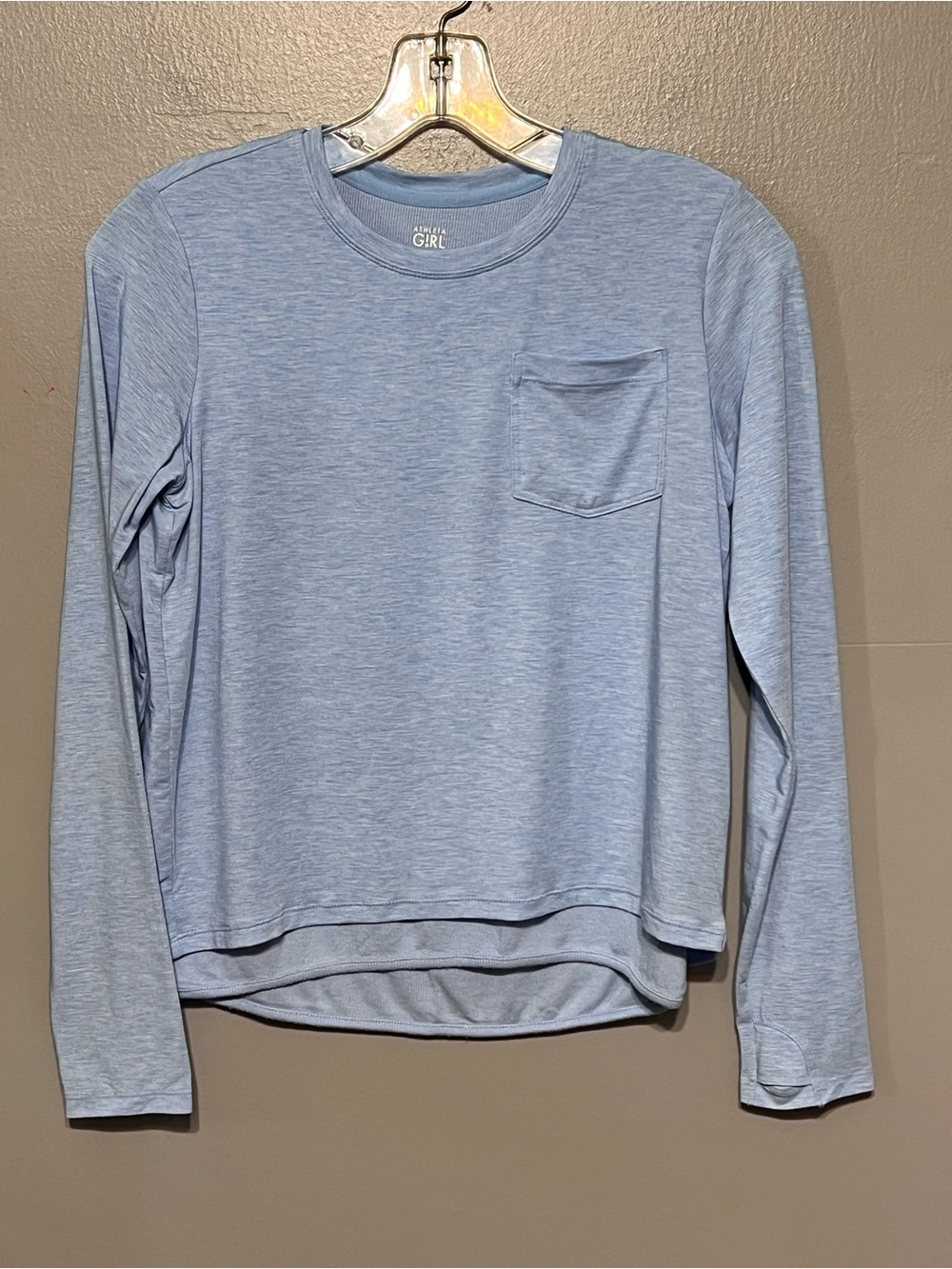 Athleta Girl Better Together Top Heather Blue Long Sleeve Activewear L/12